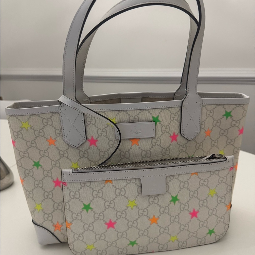 Gucci Star Pattern Tote Bag with pouch - Picture 4 of 12